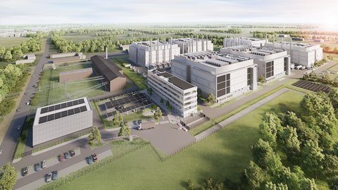 Luftbild des Datacenter in Lübbenau 