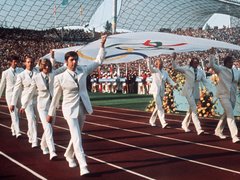 Eröffnungsfeier der Olympischen Spiele 1972 im Olympiastadion München.