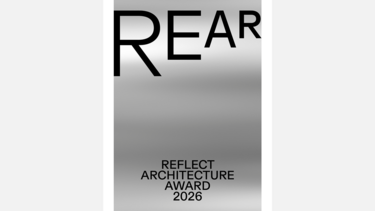 Graue Grafik mit dem Titel "REAR" und dem Schriftzug "Reflect Architecture Award 2026"