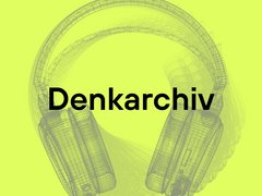 Großformatige technische Illustration eines Over-Ear-Kopfhörers in detailliertem Wireframe-Design mit weißen Gitterlinien auf dunkelblauem Hintergrund. Beide Ohrmuscheln und der Kopfbügel sind vollständig sichtbar.