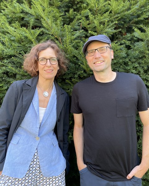Katja Aufermann und Podcast Co-Host Tobi