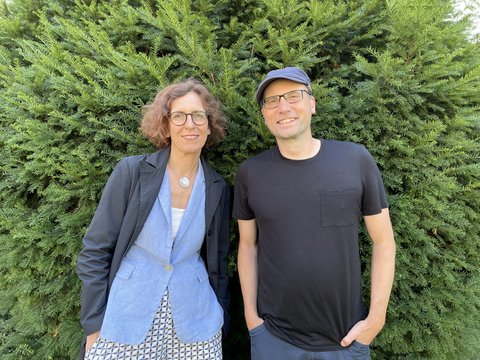 Katja Aufermann und Podcast Co-Host Tobi