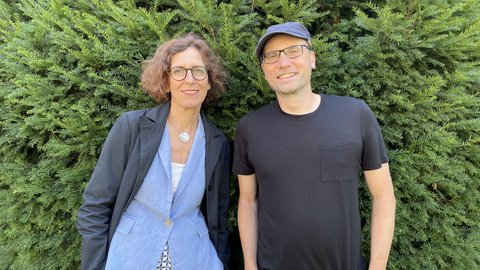 Katja Aufermann und Podcast Co-Host Tobi
