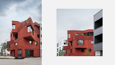 Modernes Gebäude „Eckbaum“ von anw.architekten mit verschachtelter Fassade