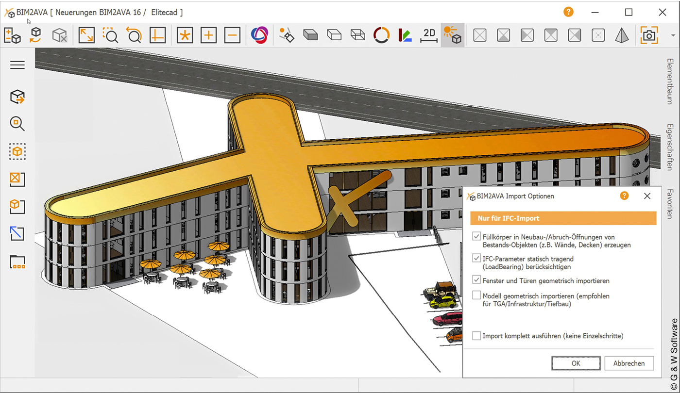 Screenshot des Interaktiven IFC-Imports CaliforniaX