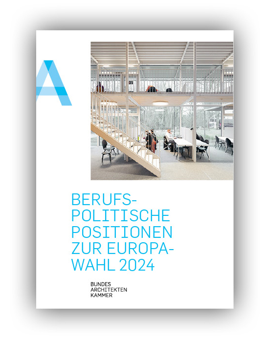 Heftcover Positionen zur Europawahl mit offener Bürolandschaft