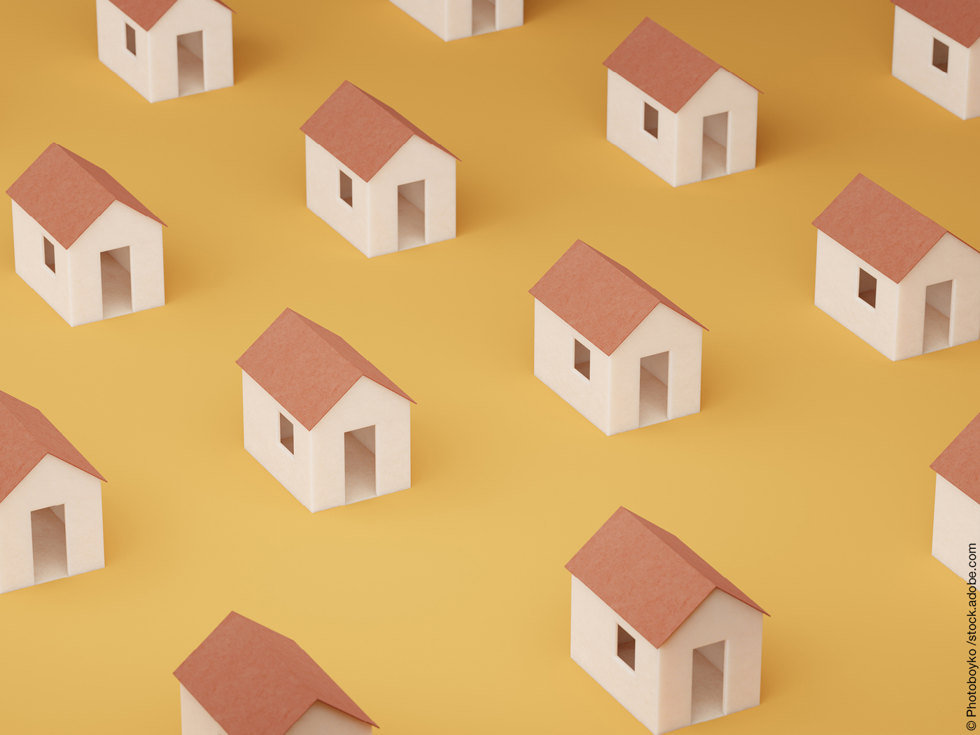 Muster mit identsichaussehenden Häuschen