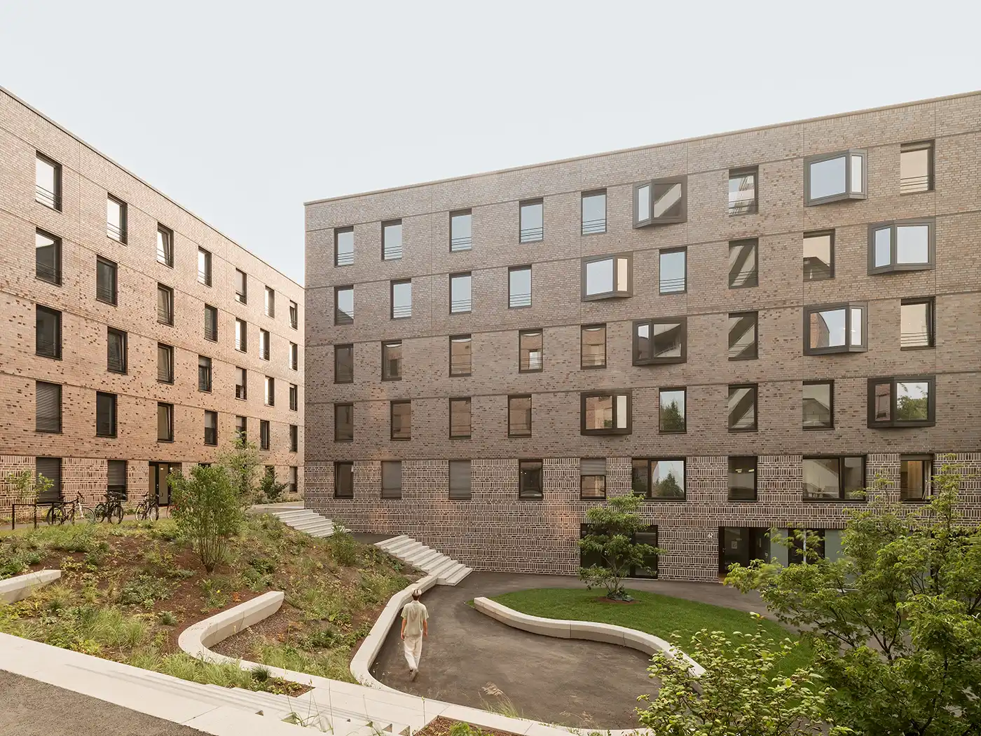 Innenhof des Studierendenwohnheims in Ludwigsburg.