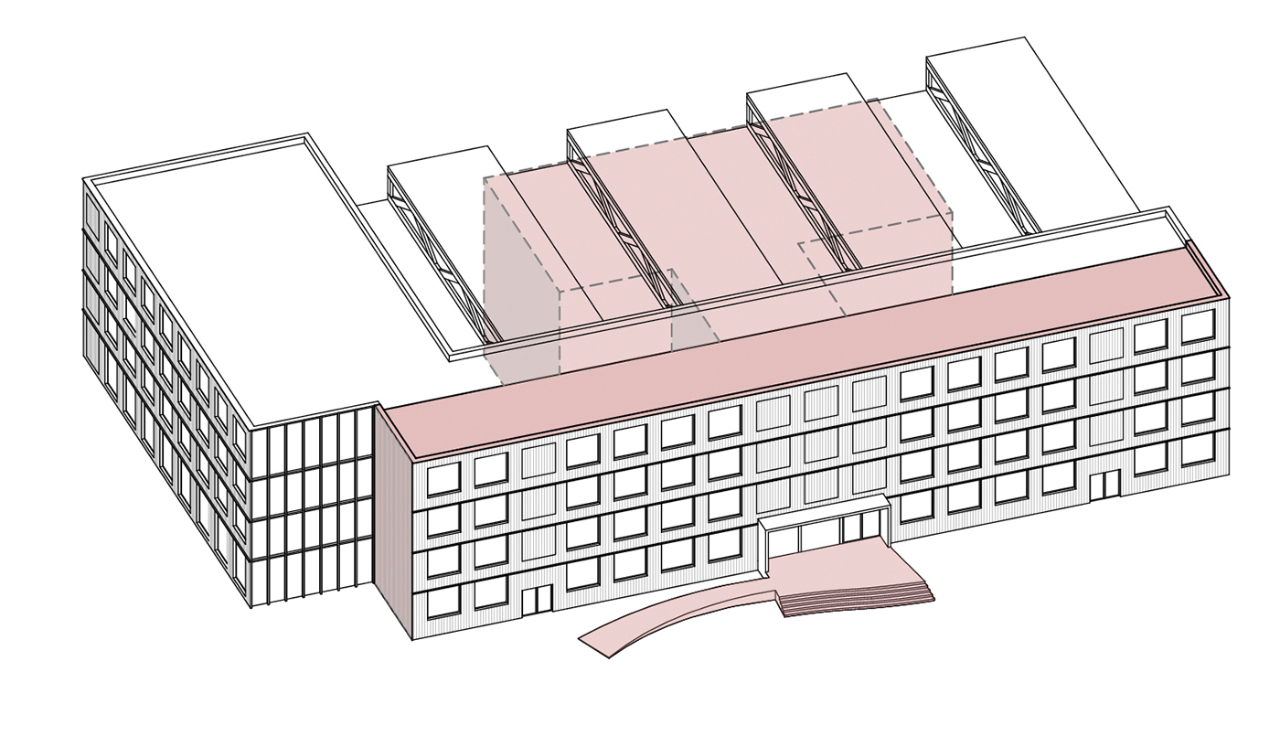 Modell einer Plattenbauschule