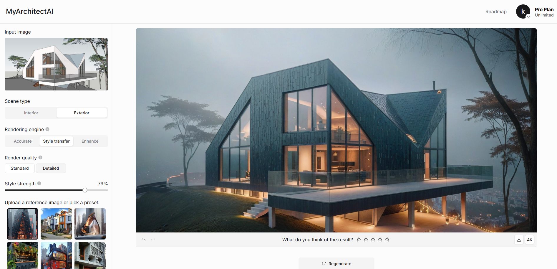 Screenshot aus der Architektur KI MyArchitect