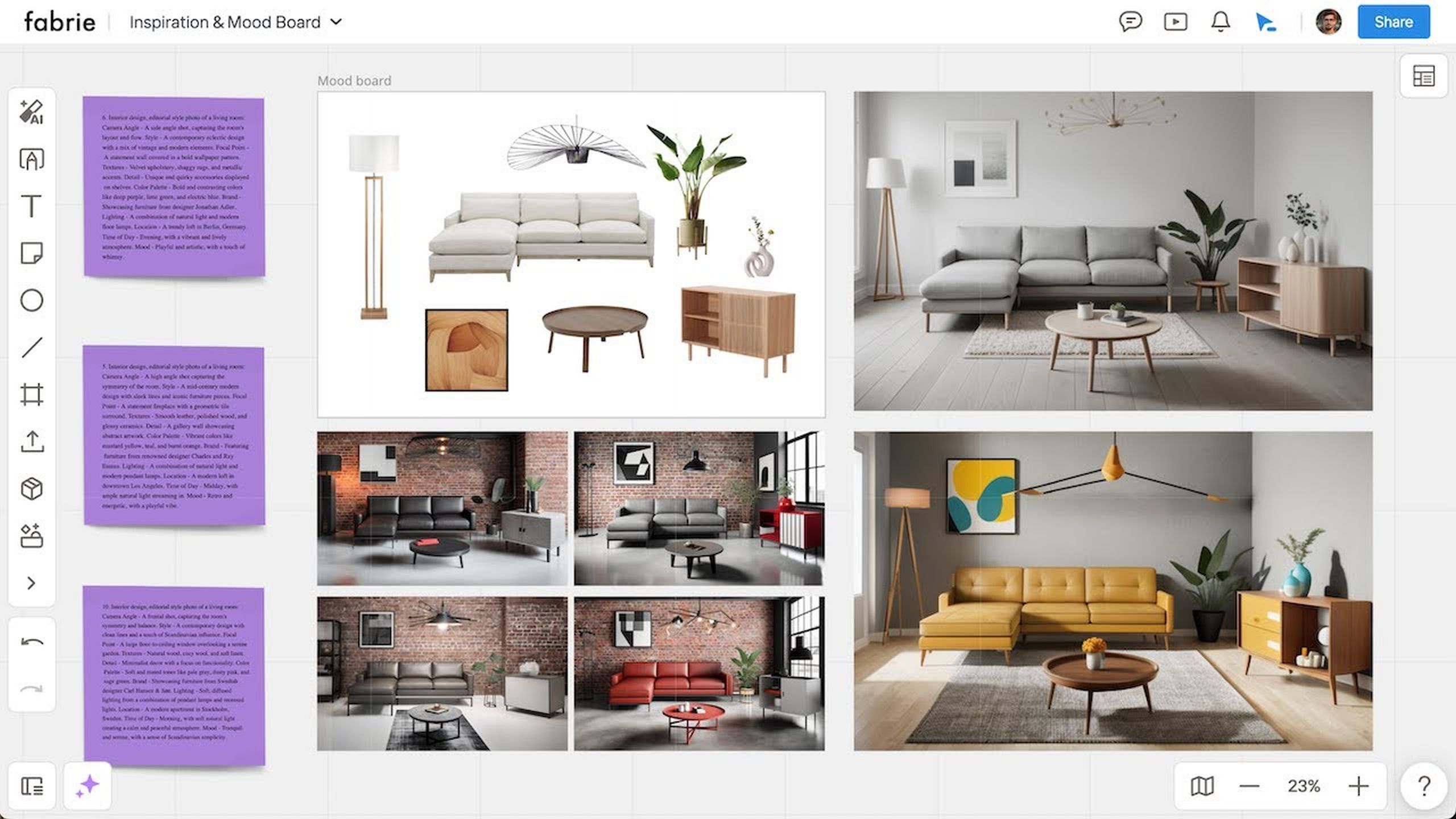 Screenshot aus der Interior Design KI Fabrie