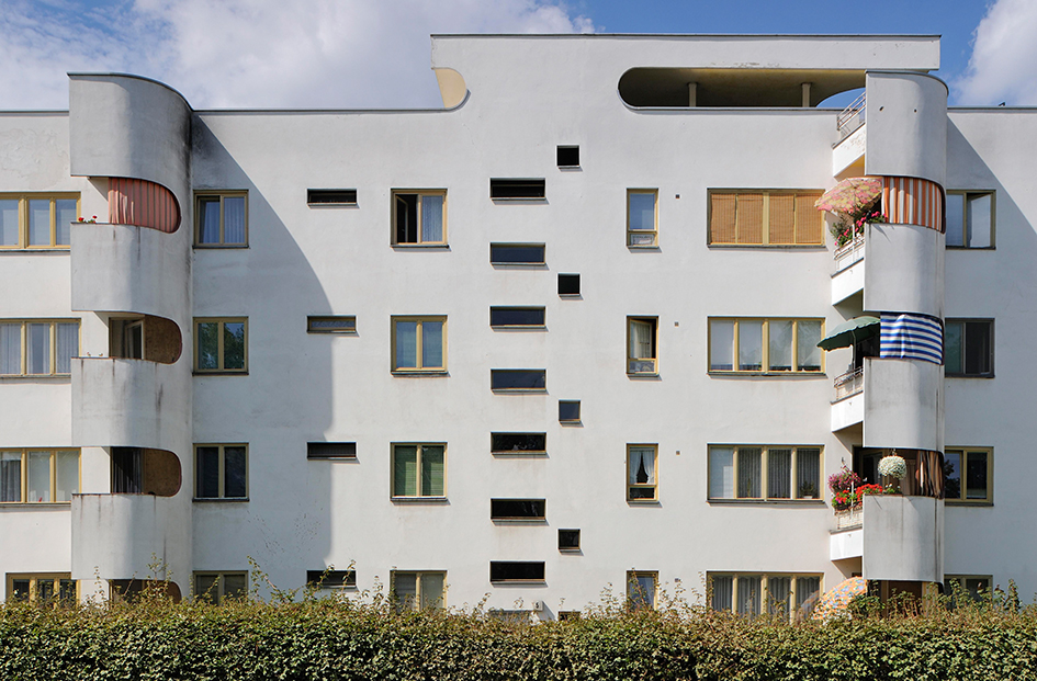 Fassade eines Hauses der Berliner Großsiedlung Siemensstadt