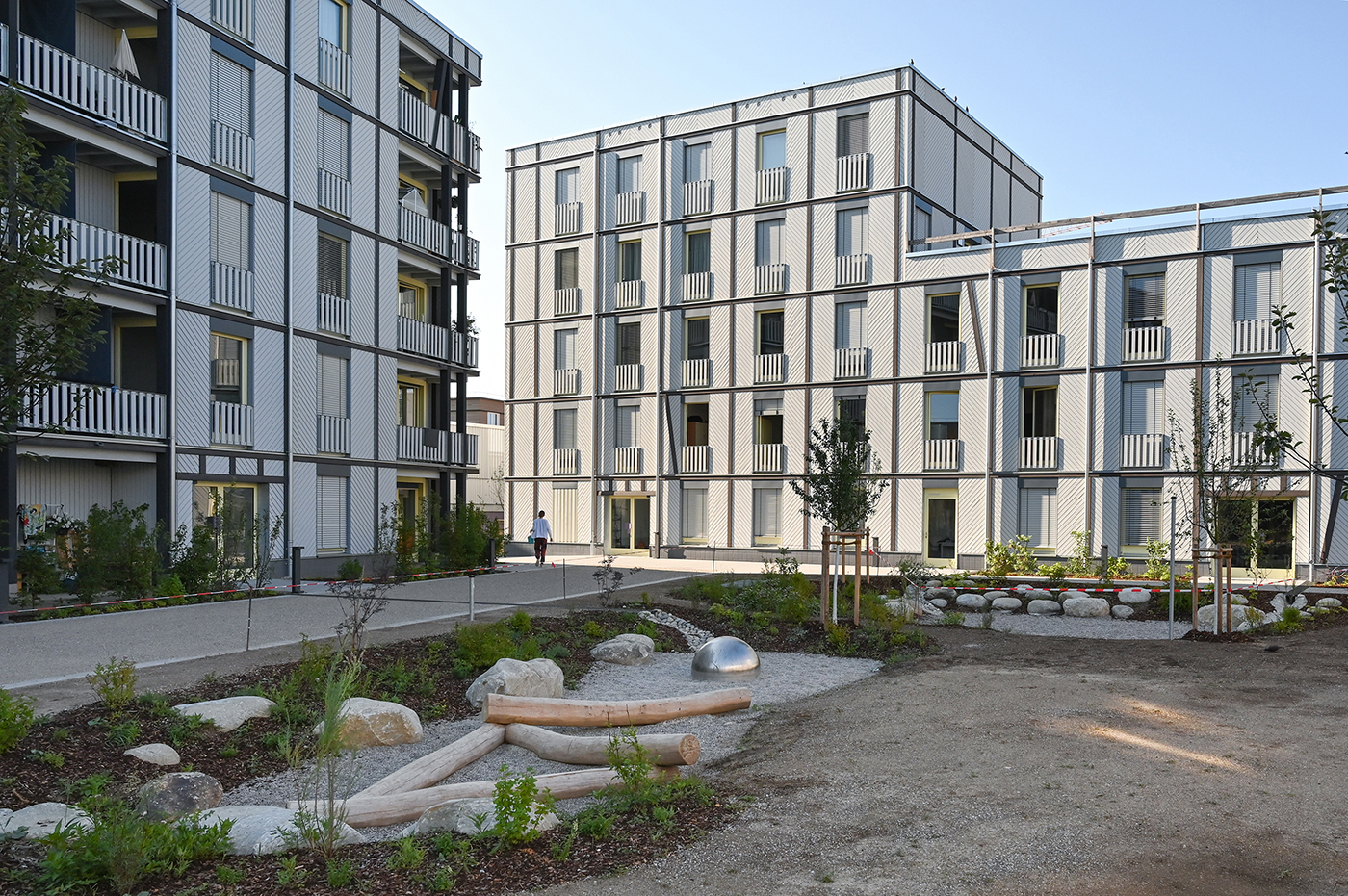 Wohnen der Genossenschaft „Freihampton“ mit Innenhof