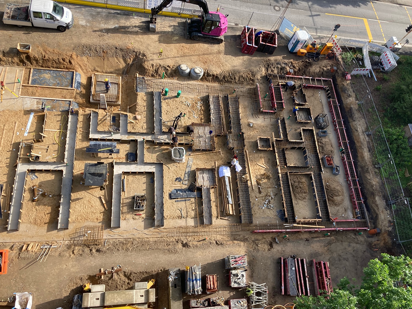 Baustelle mit Fundament