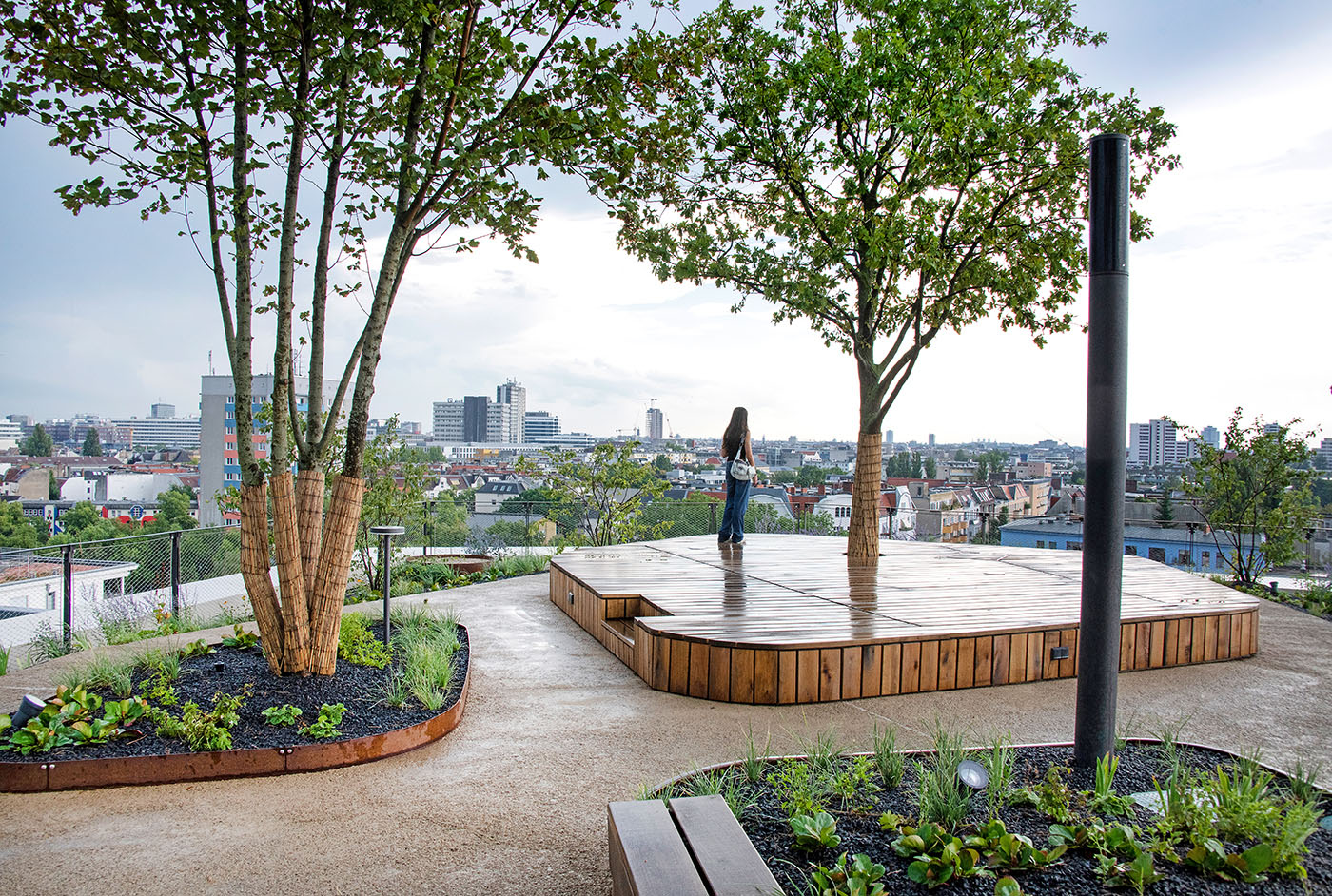 Dachgarten auf dem Bürohaus Aera